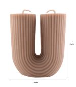 شمع دستساز قالبی مدل یو قهوه ای