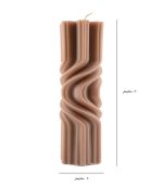 شمع دستساز قالبی مدل استوانه پیچ قهوه ای