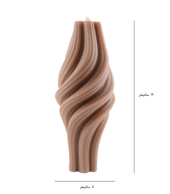 شمع دستساز قالبی مدل موج پایه دار قهوه ای