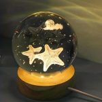 چراغ خواب مدل گوی کریستال طرح ستاره دریایی