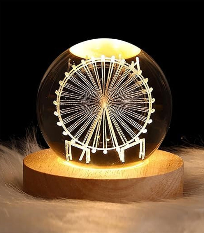 چراغ خواب مدل گوی کریستال طرح چرخ و فلک ۱