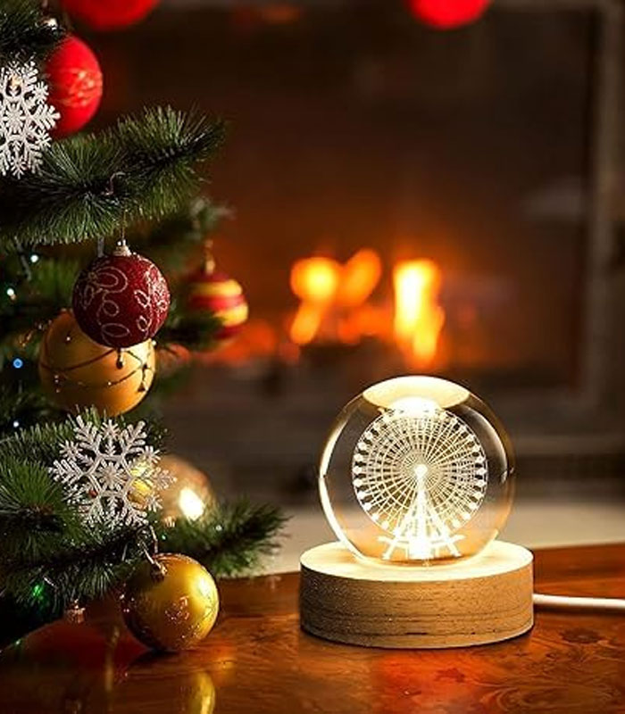 چراغ خواب مدل گوی کریستال طرح چرخ و فلک ۲