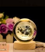 چراغ خواب مدل گوی کریستال طرح کره ماه ۱