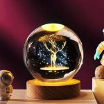 چراغ خواب مدل گوی کریستال طرح گوزن