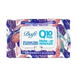 دستمال مرطوب پاک کننده آرایش دافی مدل Q10 طرح گل 3 50 عددی